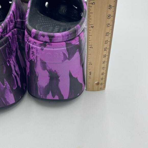Crocs Siren Hyper Floral Woman Clog Purple/Black Platform Whimsigoth Fairygoth 6 - Picture 7 of 8